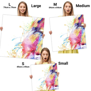 Abstract Multi Coloured Watercolour Brushstrokes Canvas Wall Art Picture