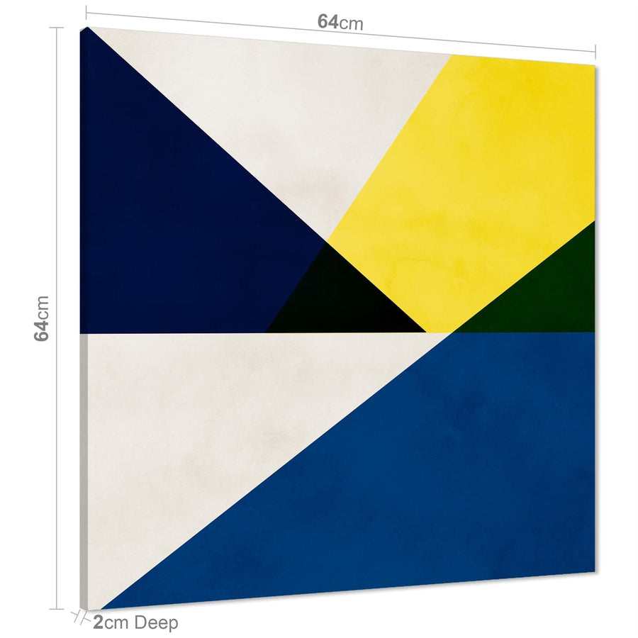 Abstract Yellow Blue Artwork Canvas Art Pictures