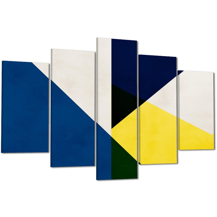 Abstract Yellow Blue Artwork Canvas Art Pictures - 11270