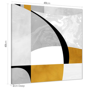Abstract Mustard Yellow Grey Painting Canvas Art Pictures