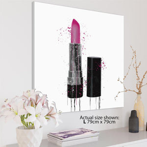 Pink Black and White Fashion Canvas Art Prints Lipstick