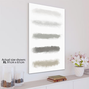 Abstract Grey Blush Pink Brushstrokes Canvas Art Prints