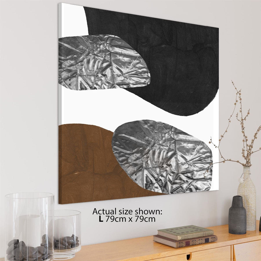 Abstract Brown Black Grey Design Framed Wall Art Print