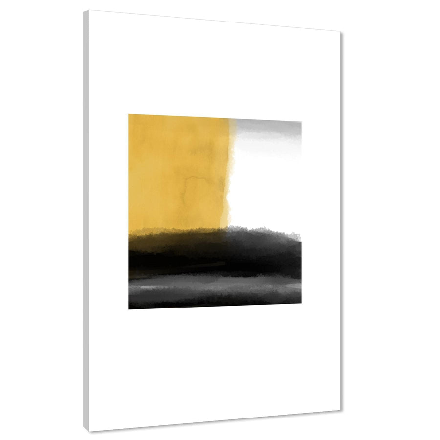 Abstract Yellow Grey Design Canvas Wall Art Picture