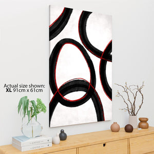 Abstract Black and White Red Illustration Canvas Art Prints