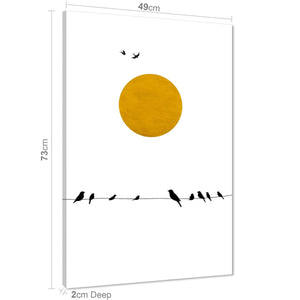 Birds Framed Art Prints - Orange Black