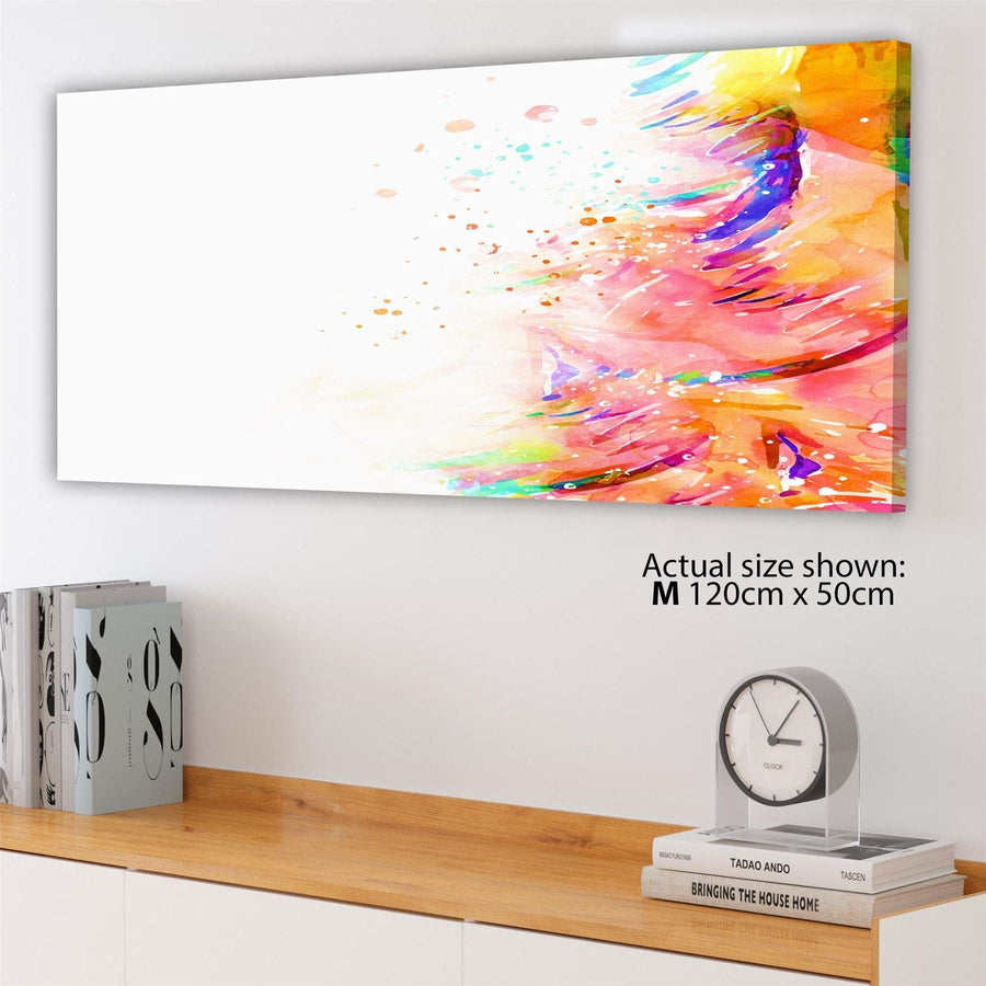 Abstract Multi Coloured Watercolour Brushstrokes Framed Wall Art Print