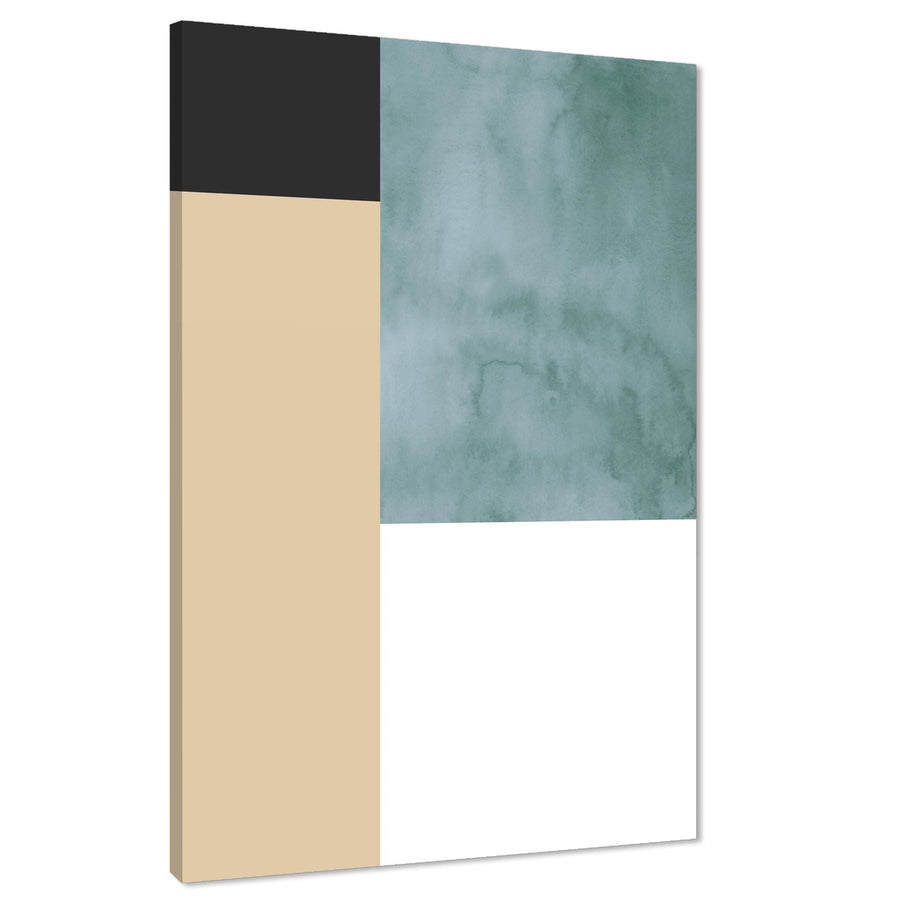 Abstract Teal Natural Painting Canvas Wall Art Print