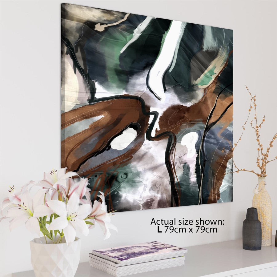 Abstract Brown Green Graphic Framed Art Prints