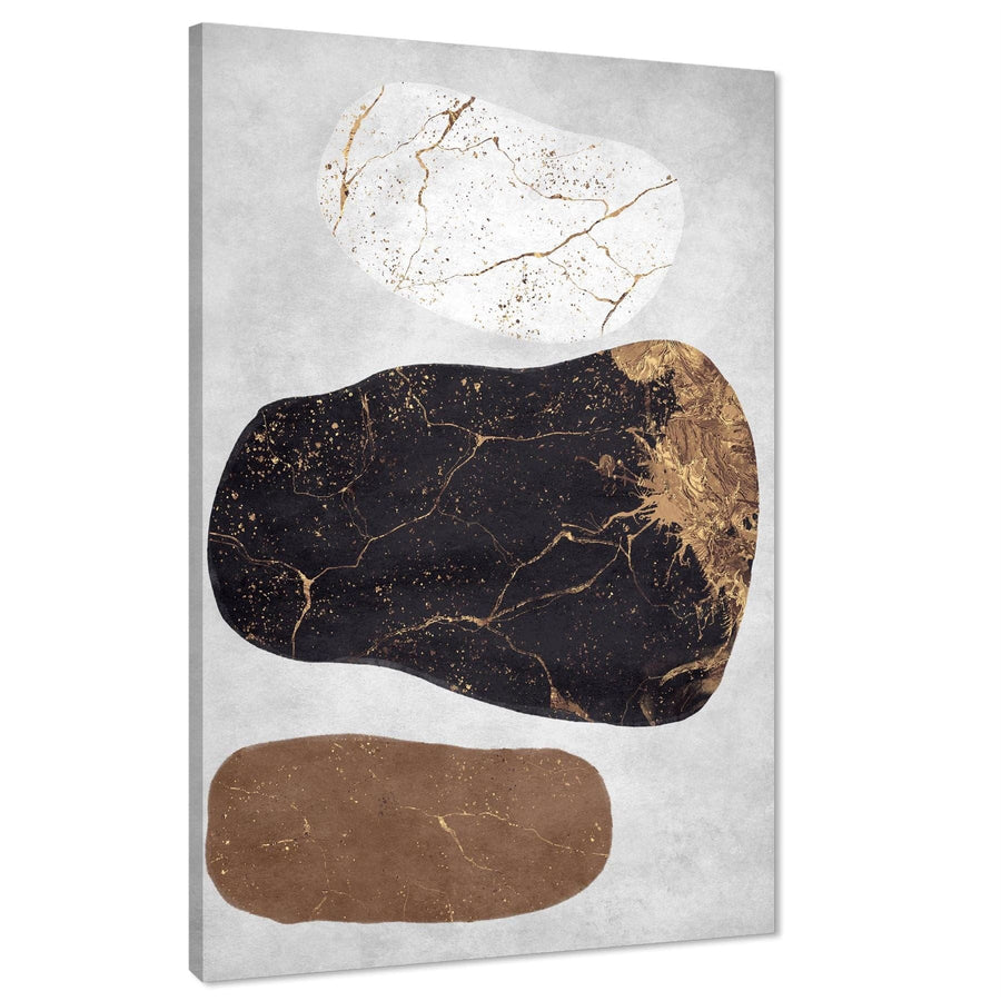 Abstract Gold Black Grey Painting Canvas Art Prints