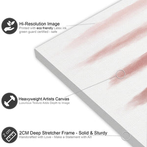 Abstract Blush Pink White Watercolour Canvas Art Pictures