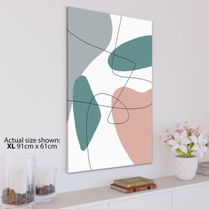 Abstract Blush Pink Teal Graphic Canvas Wall Art Print