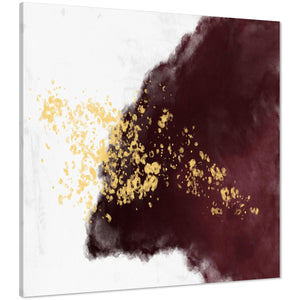 Abstract Red Gold Watercolour Canvas Art Pictures