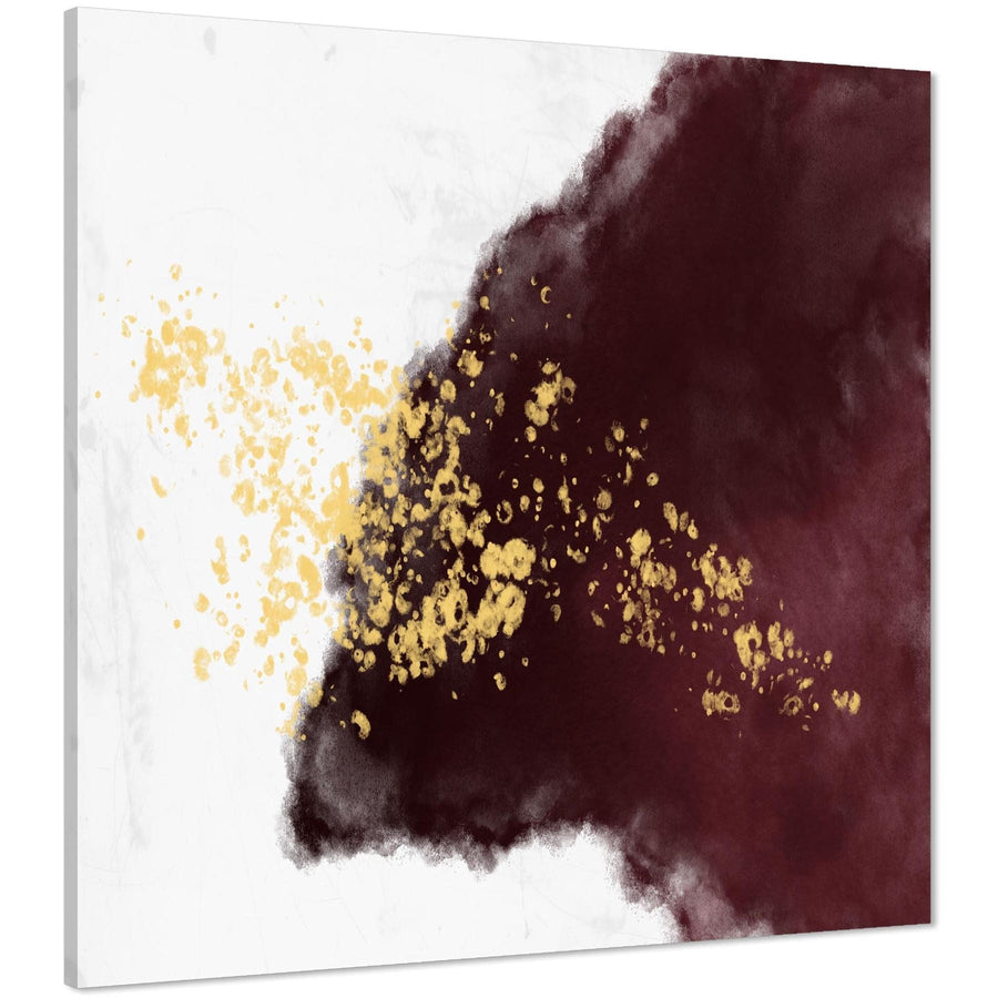 Abstract Red Gold Watercolour Canvas Art Pictures