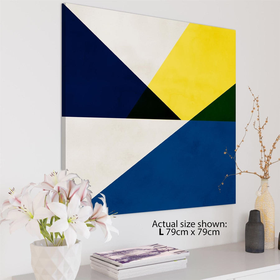 Abstract Yellow Blue Artwork Canvas Art Pictures