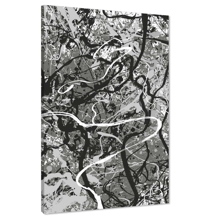 Abstract Black White Artwork Framed Wall Art Picture - 1647