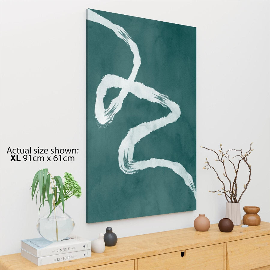 Abstract Teal Illustration Canvas Art Prints