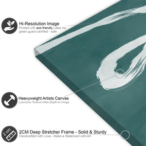 Abstract Teal Illustration Canvas Art Prints