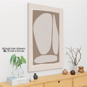 Abstract Natural Cream Taupe Impression Painting Canvas Wall Art Print