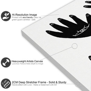 Abstract Black and White Hands Line Art Canvas Art Pictures