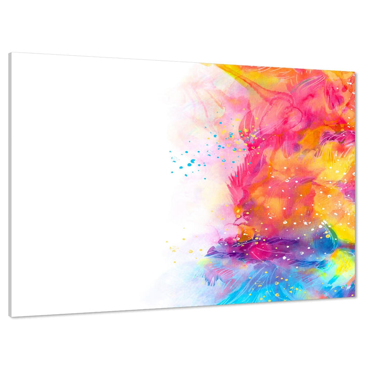 Abstract Multi Coloured Brushstrokes Watercolour Canvas Art Prints - 1RL1054M