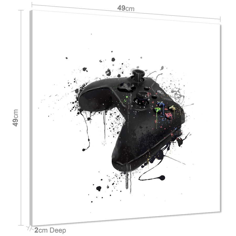Game Console Controller Canvas Art Pictures Black and White