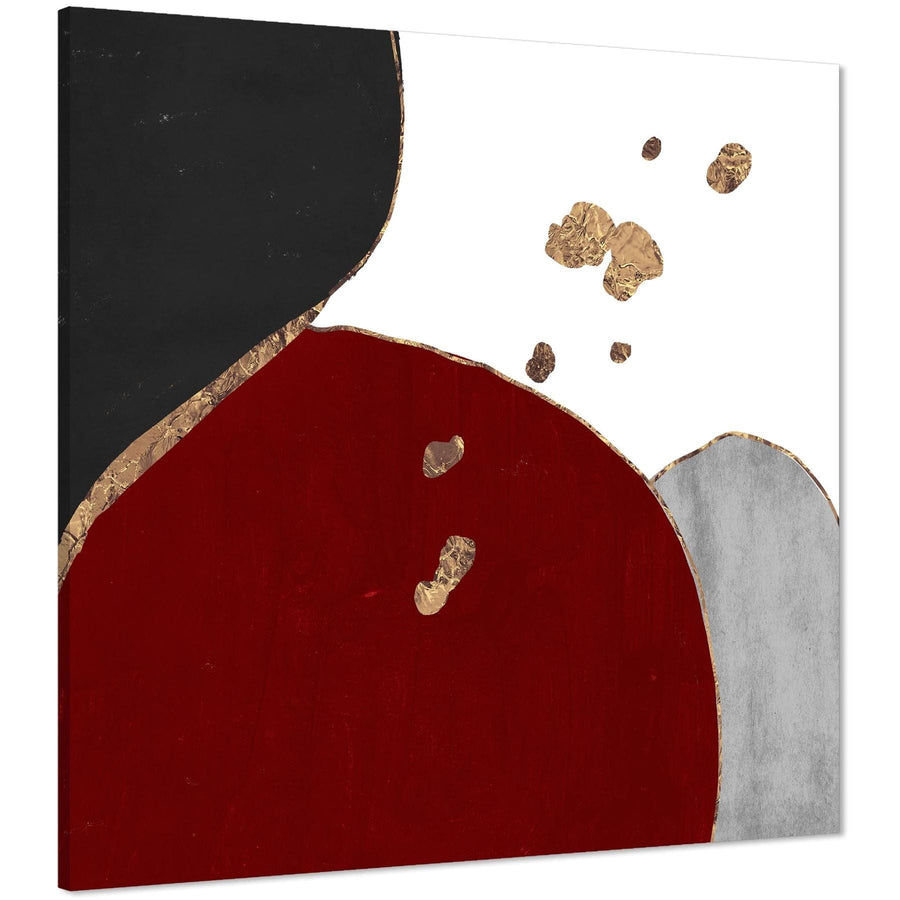 Abstract Red Black White Graphic Canvas Wall Art Print