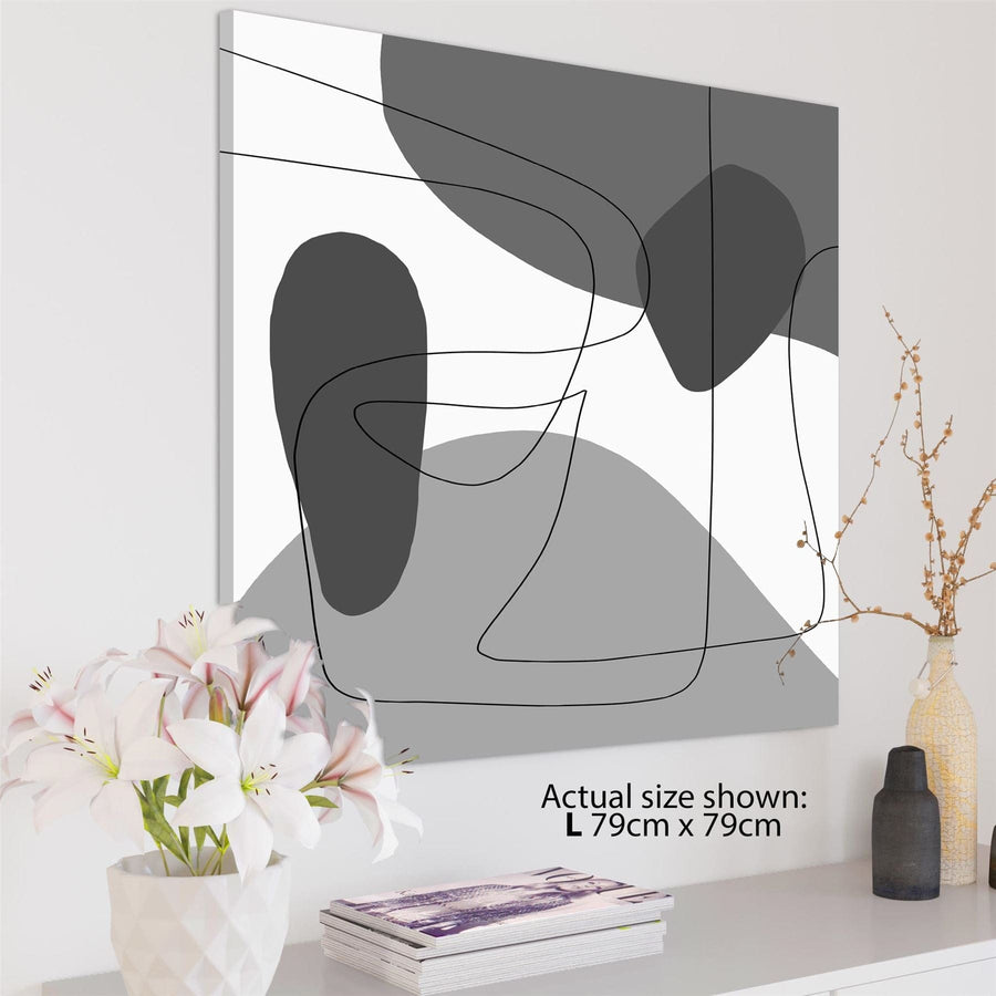 Abstract Grey Illustration Canvas Wall Art Print