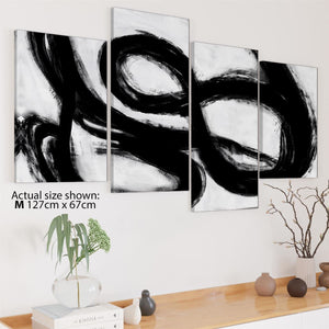 Abstract Black and White Grey Design Framed Art Prints