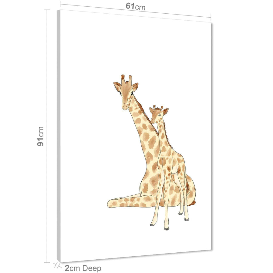 Childrens - Nursery Canvas Art Prints Yellow Giraffe