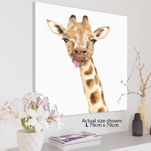 Giraffe Framed Art Prints - Brown