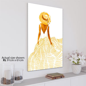 Terracotta Figurative Lady - Flowing Canvas Wall Art Picture
