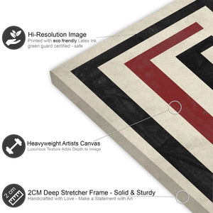 Abstract Red Black & White Graphic Canvas Art Prints