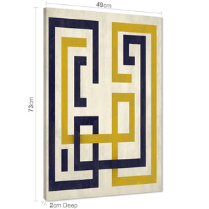 Abstract Mustard Navy Painting Canvas Art Prints