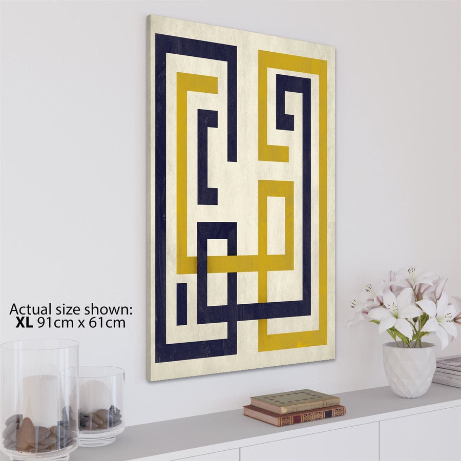 Abstract Mustard Navy Painting Canvas Art Prints