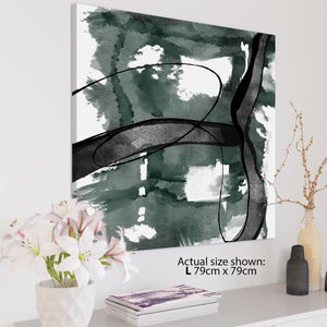 Abstract Green Black Design Canvas Wall Art Picture