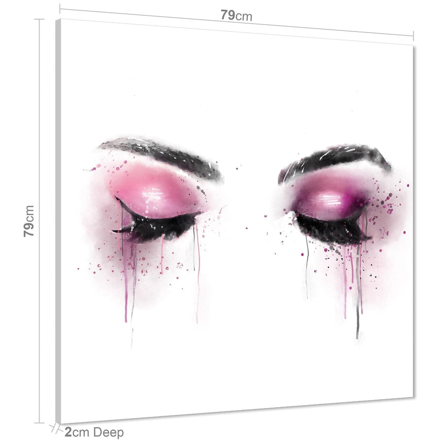 Pink Black and White Fashion Canvas Art Prints Eyes Pink Eyeshadow