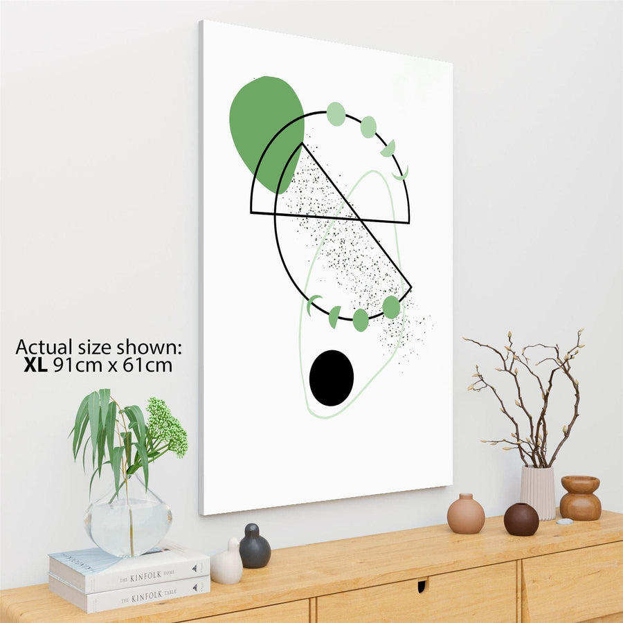 Abstract Green Black Illustration Canvas Wall Art Print