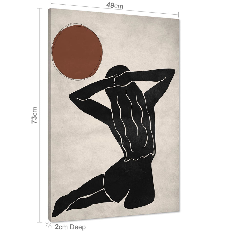 Brown Figurative Sun Goddess Canvas Art Pictures