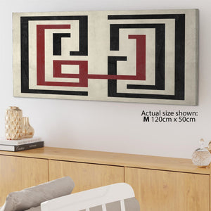 Abstract Red Black & White Graphic Canvas Art Prints