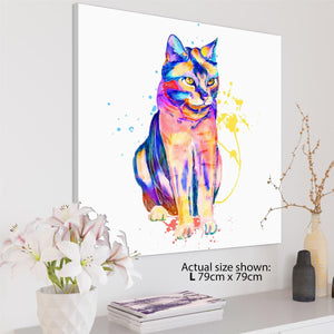 Pet Cat Canvas Wall Art Print - Multi Coloured