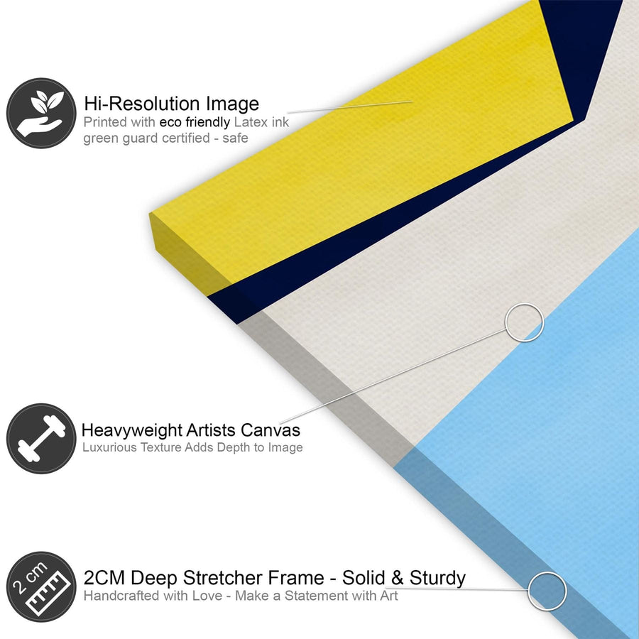 Abstract Blue Yellow Artwork Canvas Art Prints