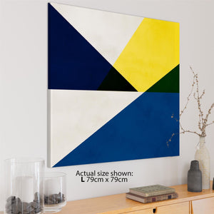 Abstract Yellow Blue Artwork Canvas Art Pictures