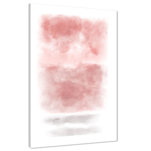 Abstract Pink Grey Watercolour Canvas Wall Art Picture