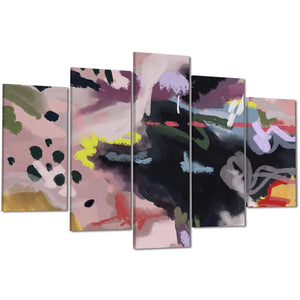 Abstract Multi Coloured Brushstrokes Canvas Art Prints