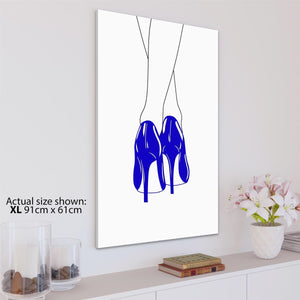 Blue Fashion Canvas Art Pictures High Heel Shoes