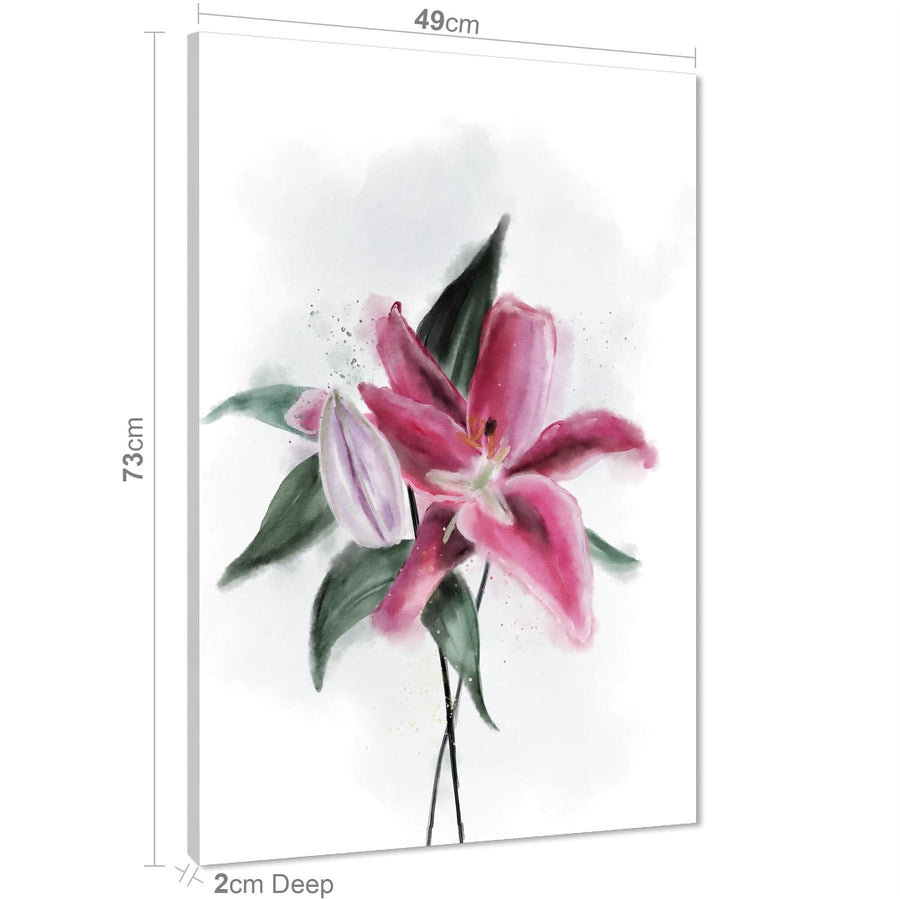 Red Green Flower Floral Canvas Art Prints