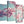 Large Duck Egg Blue Pink Shabby Chic Blossom Floral Canvas Split 4 Set - 4280