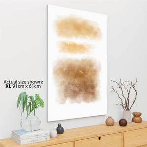 Abstract Brown Brushstrokes Watercolour Canvas Art Prints