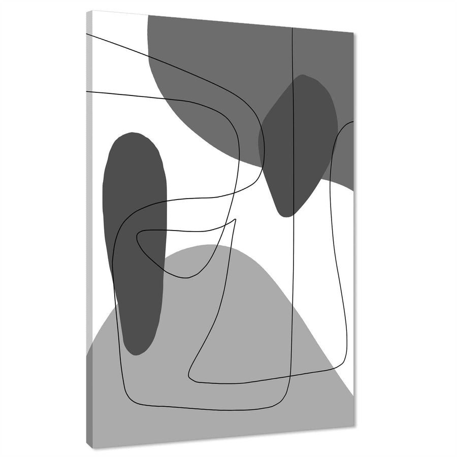 Abstract Grey Illustration Canvas Wall Art Print